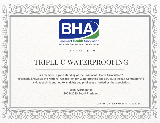 Certificate by BHA